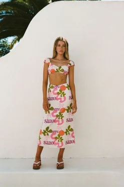 New SABO Aaliyah Midi Skirt-Tropical