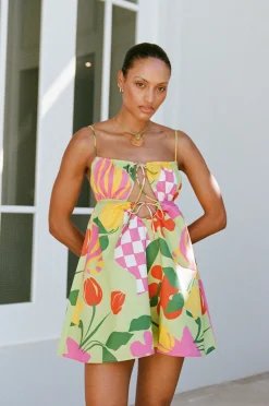 Fashion SABO Allie Babydoll Dress-Vaso Verde