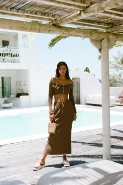 Best Sale SABO Briana Maxi Skirt-Mocha