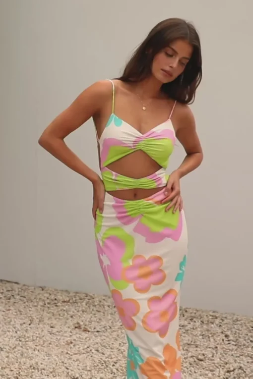 New SABO Cayli Cutout Dress-Bubblegum
