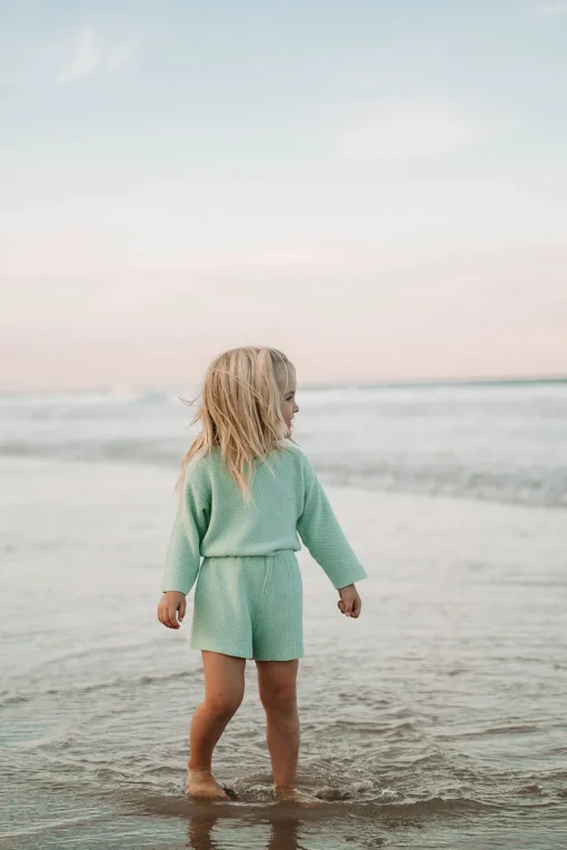 Shop SABO Charli Mini Knit Playsuit-Mint