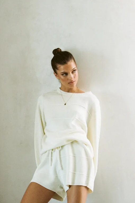 Discount SABO Cream Knit Shorts