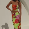 Hot SABO Drea Midi Skirt-Lime Floral