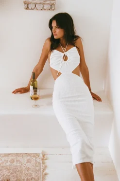 Best Sale SABO Fernanda Midi Dress-White