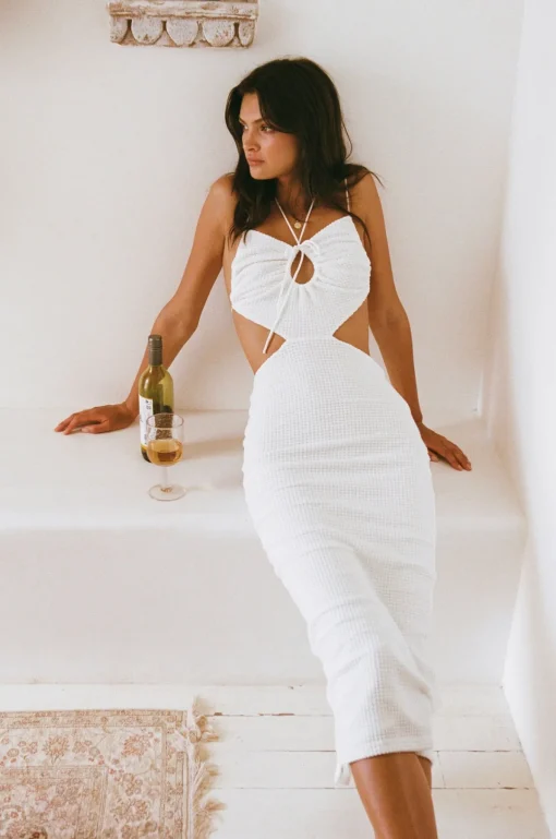 Best Sale SABO Fernanda Midi Dress-White