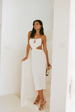 Best Sale SABO Fernanda Midi Dress-White
