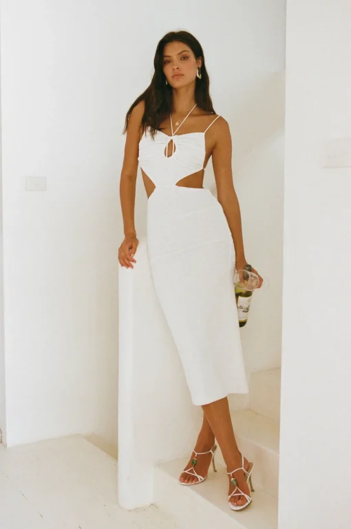 Best Sale SABO Fernanda Midi Dress-White