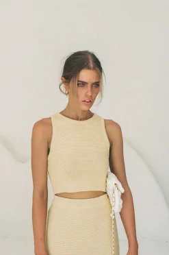 Discount SABO Heather Knit Top-Yellow