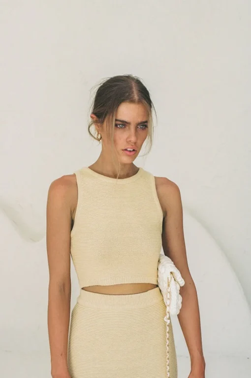 Discount SABO Heather Knit Top-Yellow