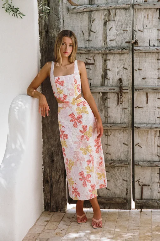 Shop SABO Keara Midi Skirt-Pollen