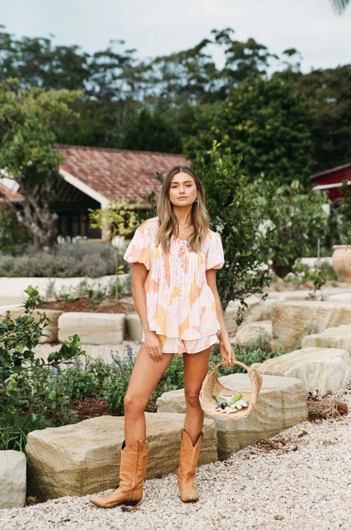 Cheap SABO Leta Shorts-Sunset