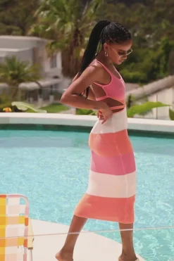 New SABO London Knit Dress-Sunset