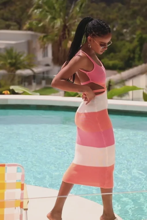 New SABO London Knit Dress-Sunset