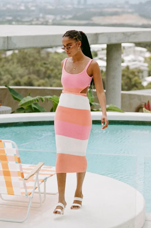 New SABO London Knit Dress-Sunset