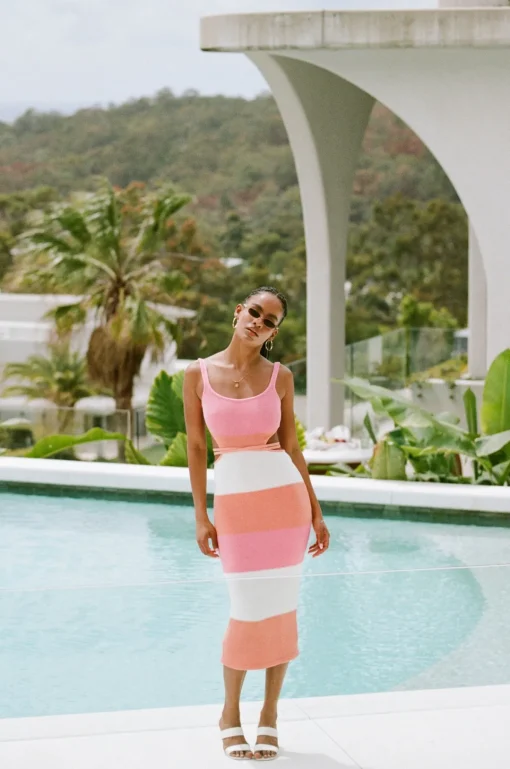 New SABO London Knit Dress-Sunset