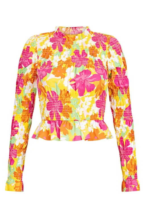 Best Sale SABO Mica Shirred Top