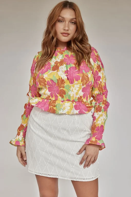 Best Sale SABO Mica Shirred Top
