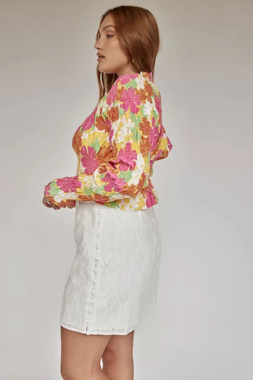 Best Sale SABO Mica Shirred Top