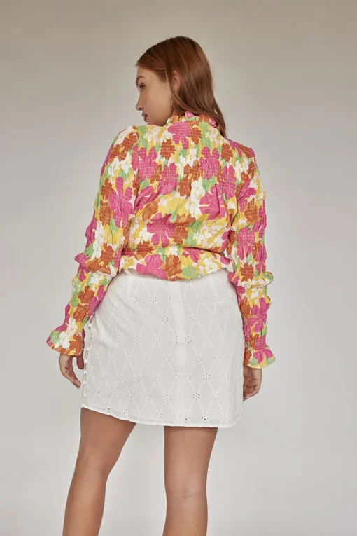 Best Sale SABO Mica Shirred Top