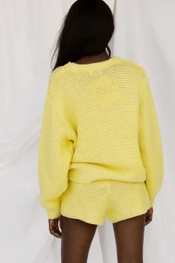 Shop SABO Noelle Knit Sweater-Lemon