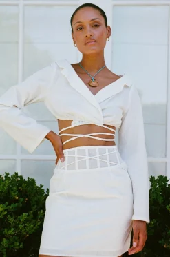 Outlet SABO Norella Wrap Top-White