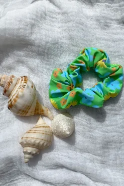 Outlet SABO Retro Floral Scrunchie-Green