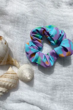 New SABO Retro Floral Scrunchie-Purple