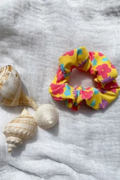 Discount SABO Retro Floral Scrunchie-Yellow