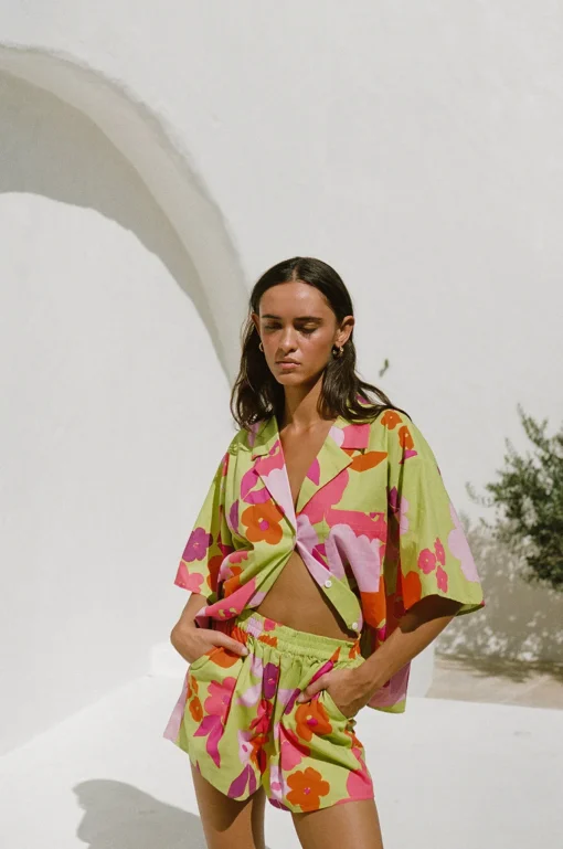 Outlet SABO Thessy Shorts-Lime Floral