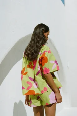 Outlet SABO Thessy Shorts-Lime Floral