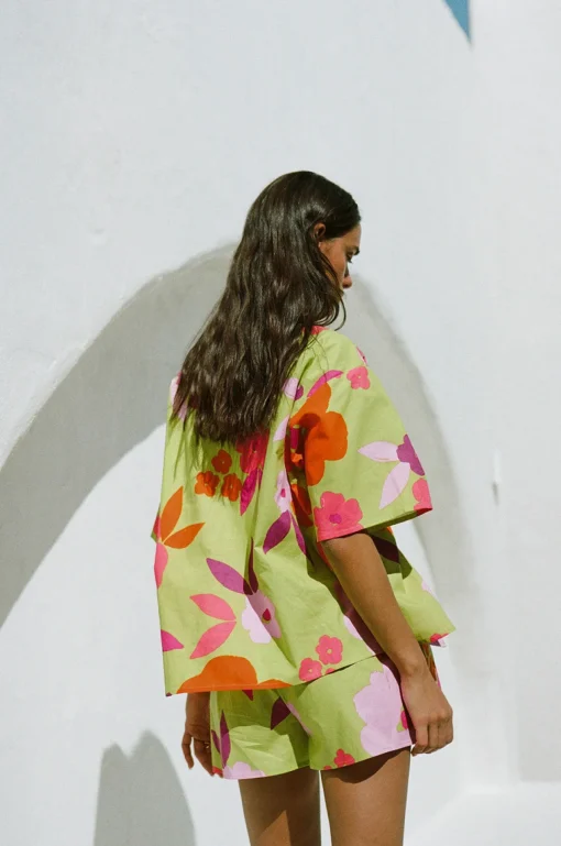 Outlet SABO Thessy Shorts-Lime Floral