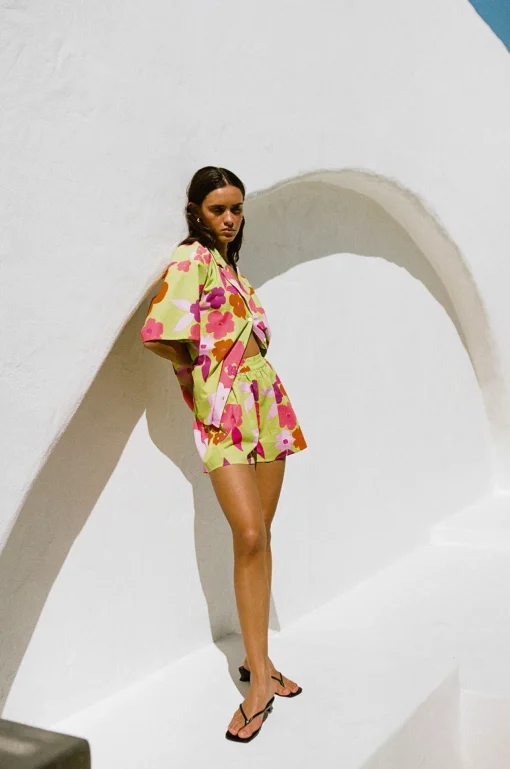 Outlet SABO Thessy Shorts-Lime Floral