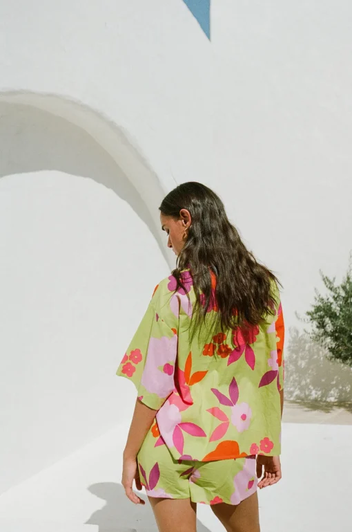 Outlet SABO Thessy Shorts-Lime Floral