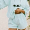 Cheap SABO Wanderer Shorts-Blue Minky