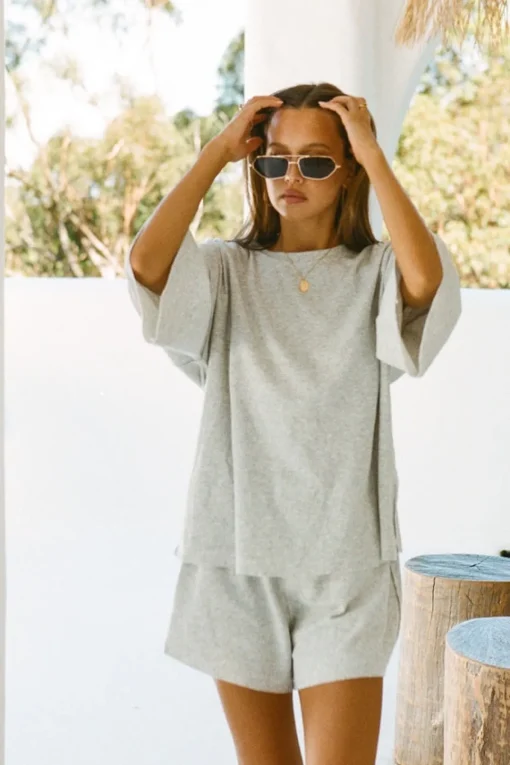 Hot SABO Wanderer Shorts-Marl Grey
