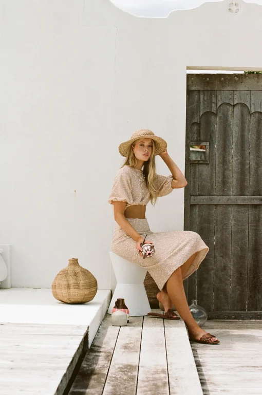 Outlet SABO West Midi Skirt-Tan